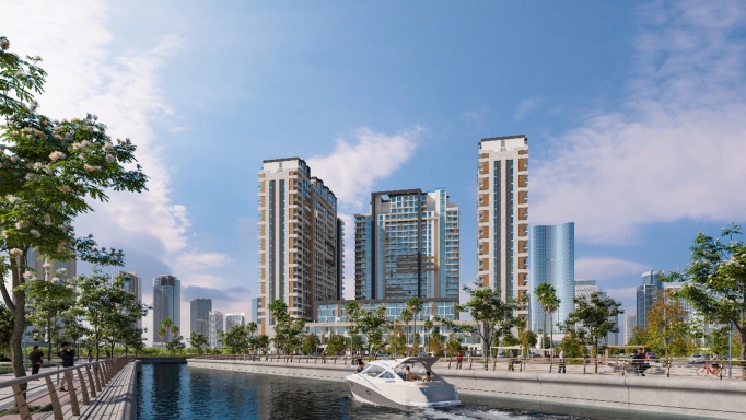The Distrikt exterior view by Reportage Properties on Al Reem Island, Abu Dhabi – Maison D'Ahmed Real Estate