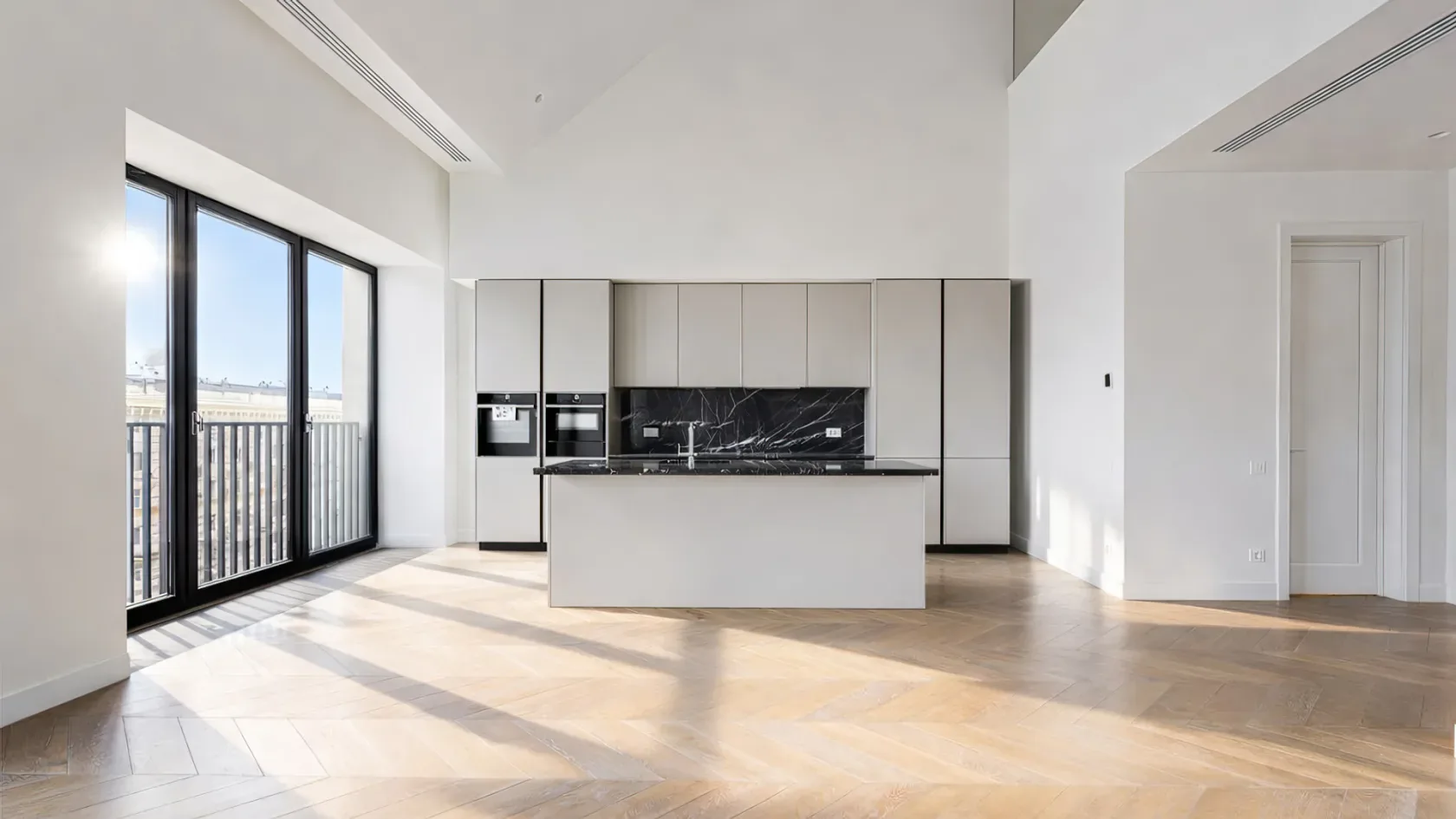 Высокая Панорама — пентхаус в ЖК «Cloud Nine», 5 этаж — Гостиная