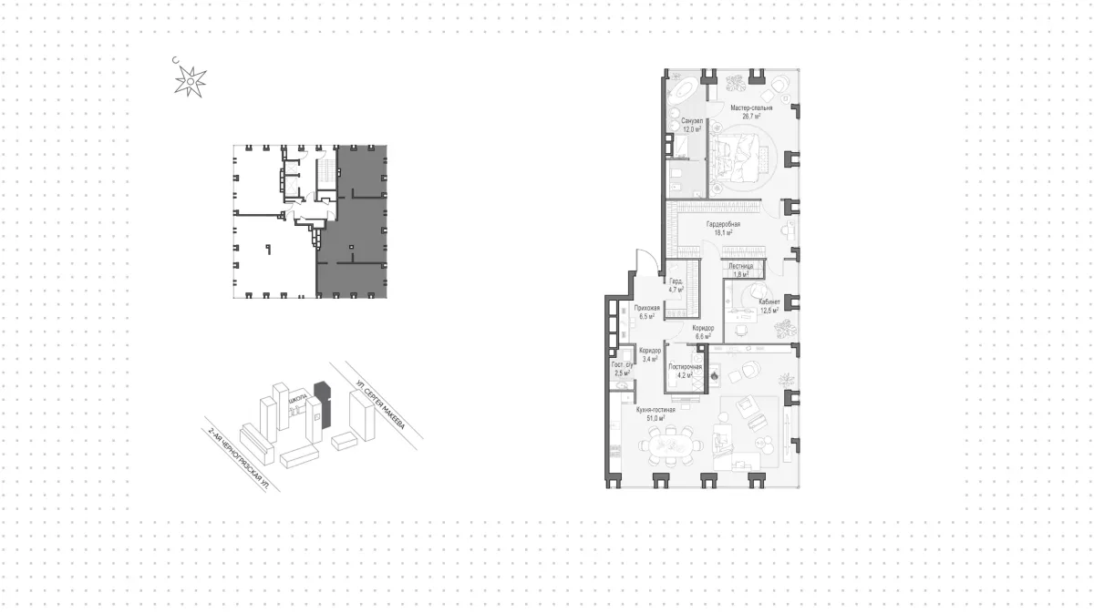 Астра — пентхаус в ЖК «Лайф тайм», 22 этаж — Планировка