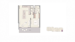 1-комнатные апартаменты, 82 м²