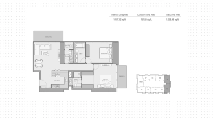2-комнатные апартаменты, 116 м²