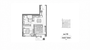 1-комнатные апартаменты, 72 м²