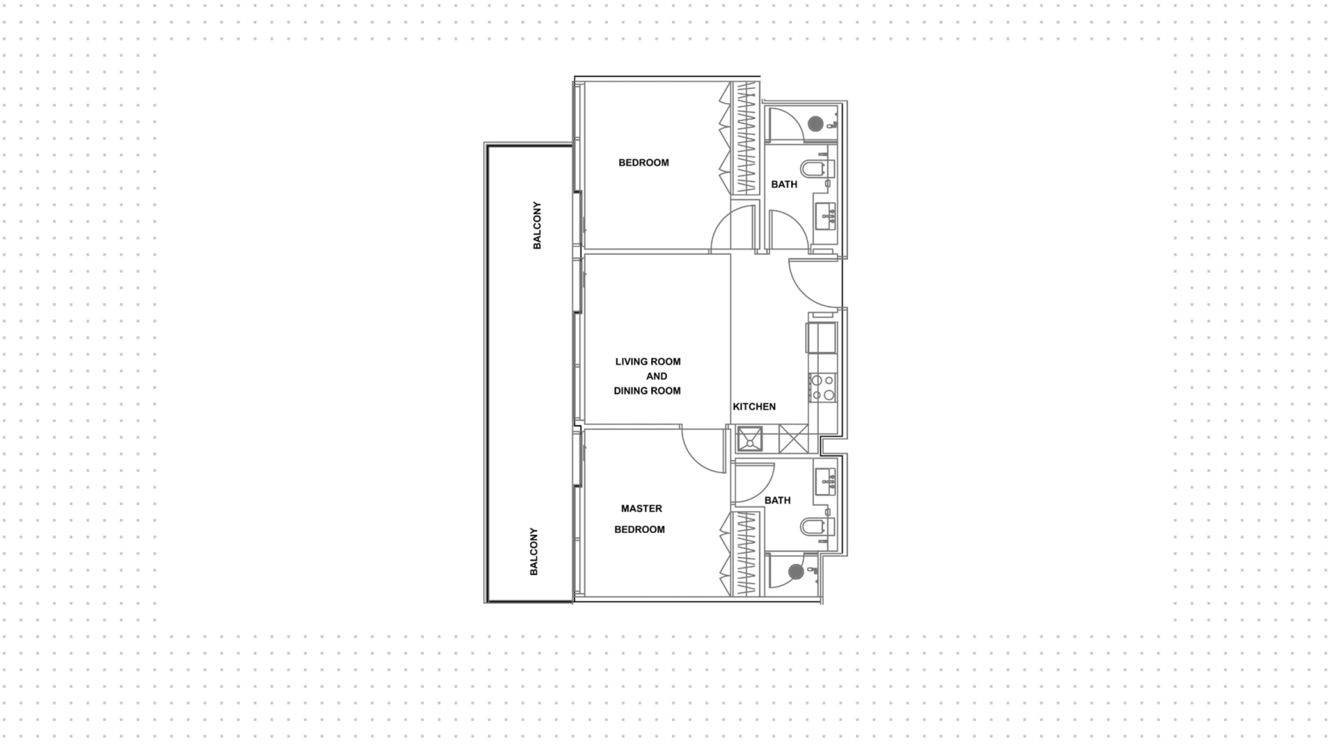 1-bedroom apartment, 639 ft²