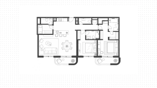 2-bedroom apartment, 1 555 ft²