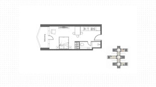studio, 415 ft²