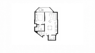 1-bedroom apartment, 921 ft²