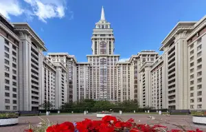 "Triumph Palace: a giant with character and an apple orchard