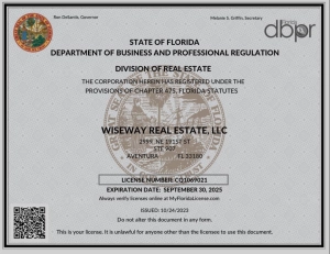 We have obtained a broker's license in Miami