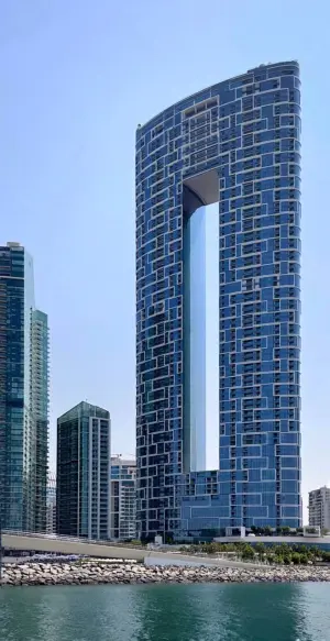 JBR Address is the most recognizable skyscraper near Bluewaters