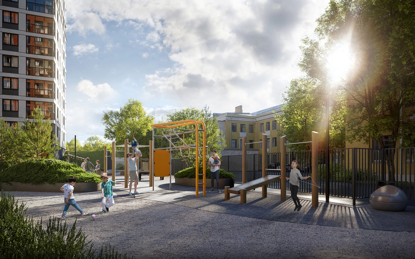 Фотографии приватной территории ЖК «Литера»