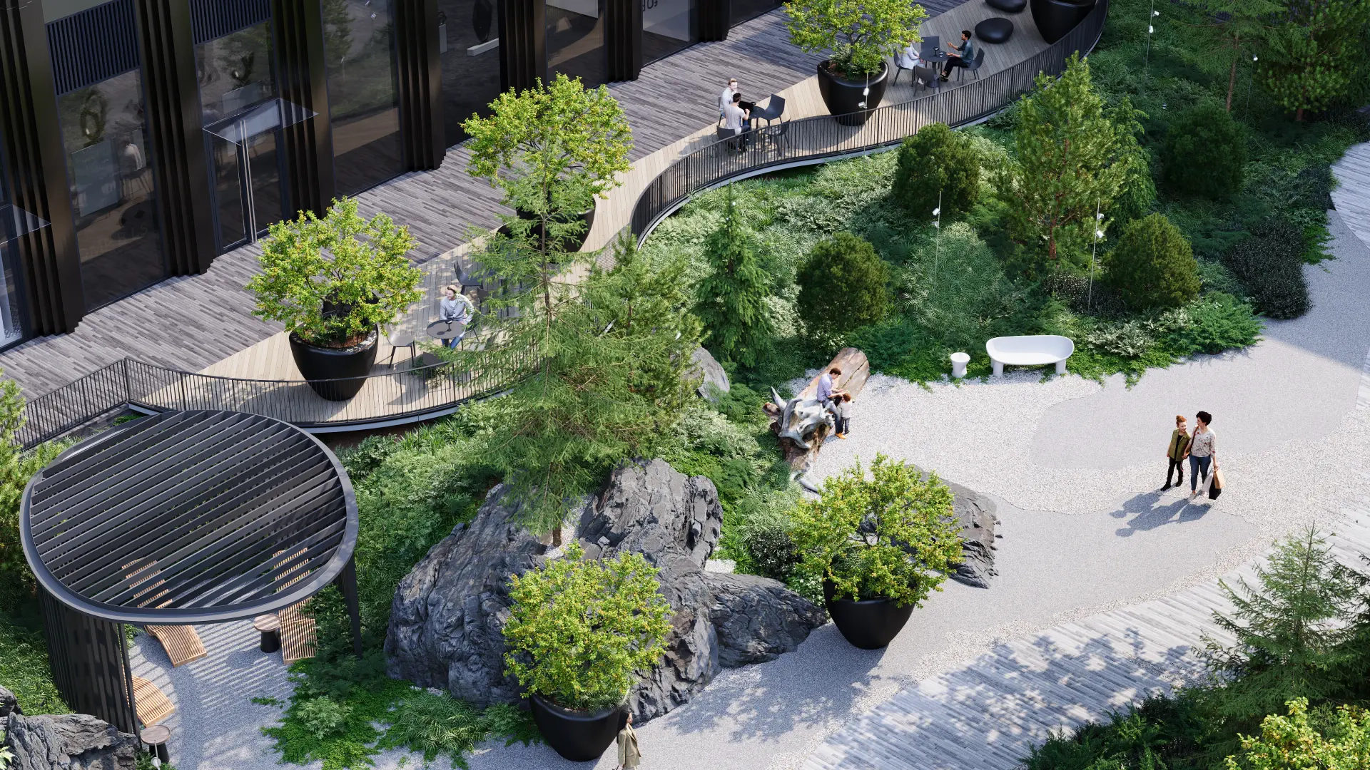 Фотографии приватной территории ЖК SET